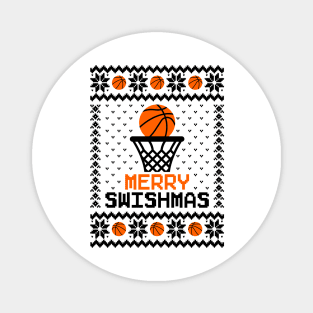 Merry Swishmas Basketball Ugly Sweater Magnet